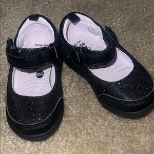 Stride Rite Black Sparkle Kids Dress Shoes